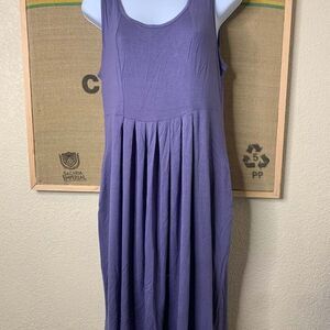 Jouica Purple Sleeveless Knee Length Dress with Pockets